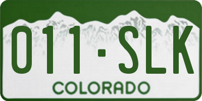 CO license plate 011SLK