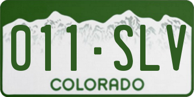 CO license plate 011SLV