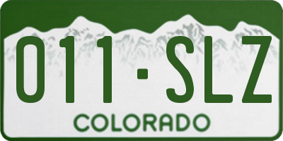 CO license plate 011SLZ