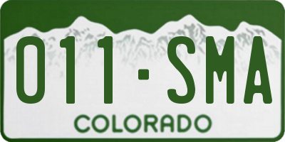 CO license plate 011SMA