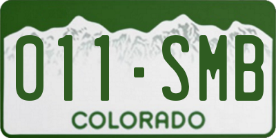 CO license plate 011SMB
