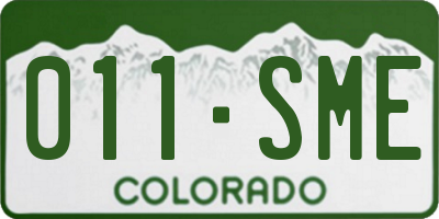 CO license plate 011SME