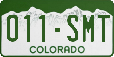 CO license plate 011SMT