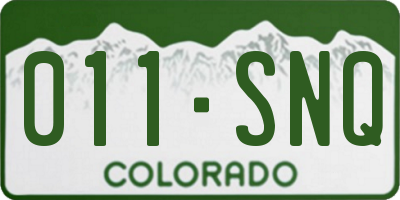 CO license plate 011SNQ