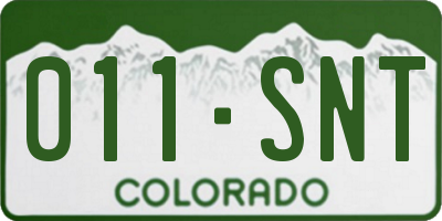 CO license plate 011SNT