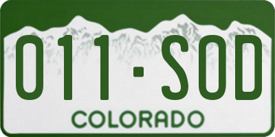 CO license plate 011SOD