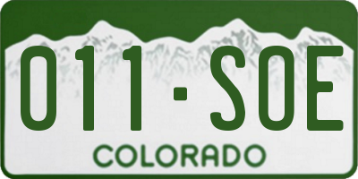 CO license plate 011SOE