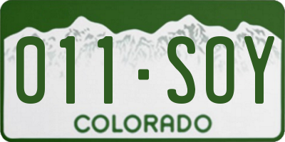 CO license plate 011SOY