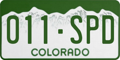 CO license plate 011SPD