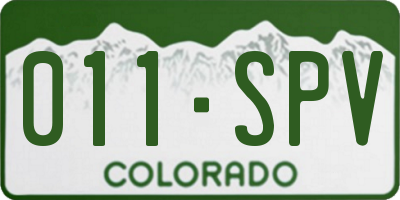 CO license plate 011SPV