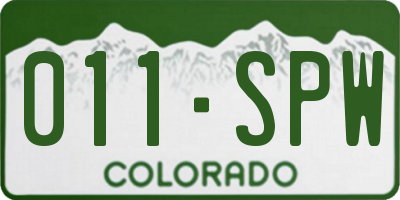 CO license plate 011SPW