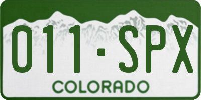 CO license plate 011SPX