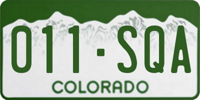 CO license plate 011SQA
