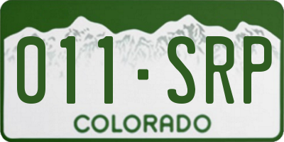 CO license plate 011SRP