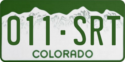 CO license plate 011SRT