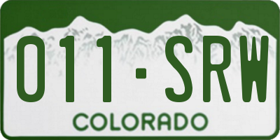 CO license plate 011SRW