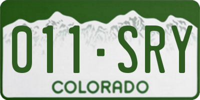 CO license plate 011SRY