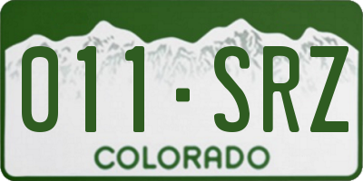 CO license plate 011SRZ
