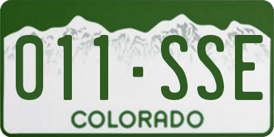 CO license plate 011SSE