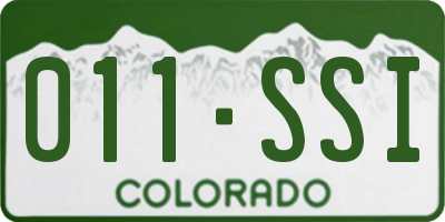 CO license plate 011SSI
