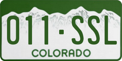 CO license plate 011SSL