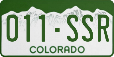 CO license plate 011SSR