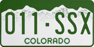 CO license plate 011SSX