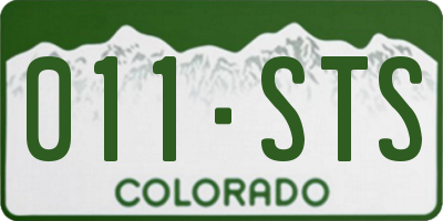 CO license plate 011STS