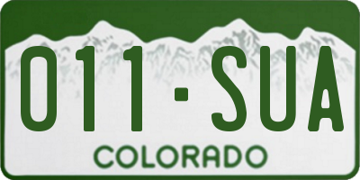 CO license plate 011SUA