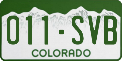 CO license plate 011SVB