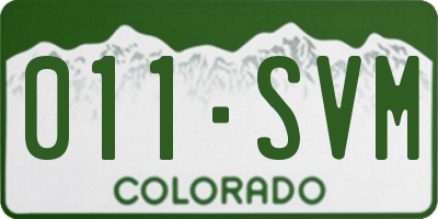 CO license plate 011SVM