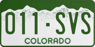 CO license plate 011SVS