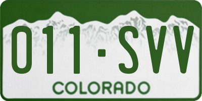 CO license plate 011SVV