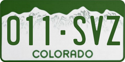 CO license plate 011SVZ