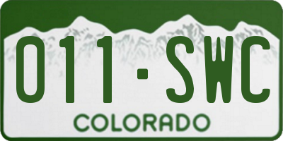 CO license plate 011SWC