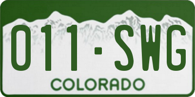 CO license plate 011SWG