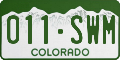 CO license plate 011SWM