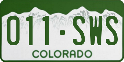 CO license plate 011SWS