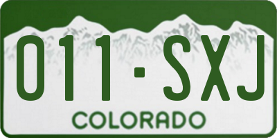 CO license plate 011SXJ
