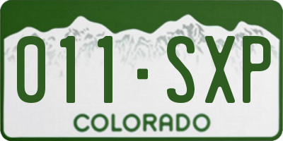CO license plate 011SXP