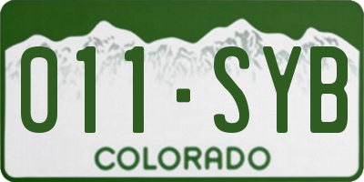 CO license plate 011SYB
