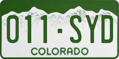 CO license plate 011SYD