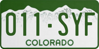 CO license plate 011SYF