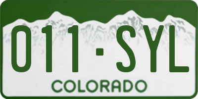 CO license plate 011SYL
