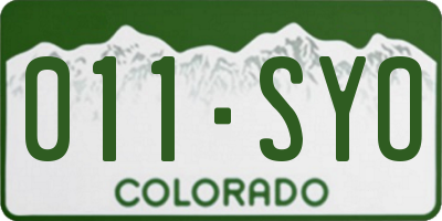 CO license plate 011SYO