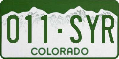 CO license plate 011SYR