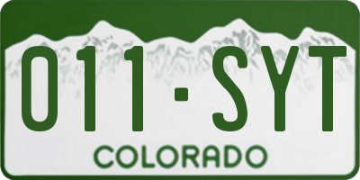 CO license plate 011SYT