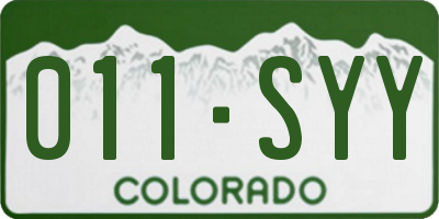 CO license plate 011SYY
