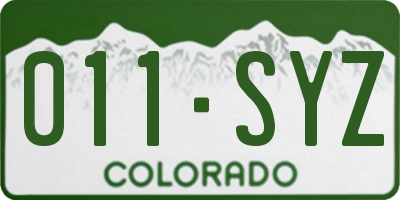 CO license plate 011SYZ