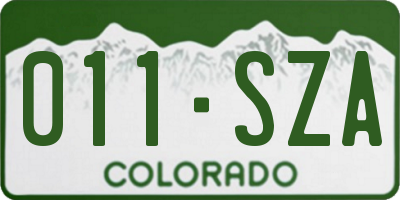 CO license plate 011SZA